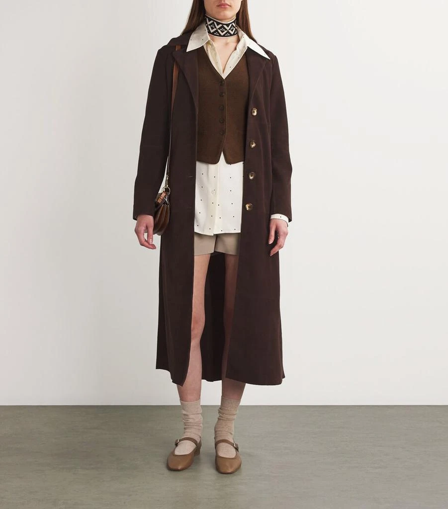 Rixo Suede Astraea Duster Coat 2