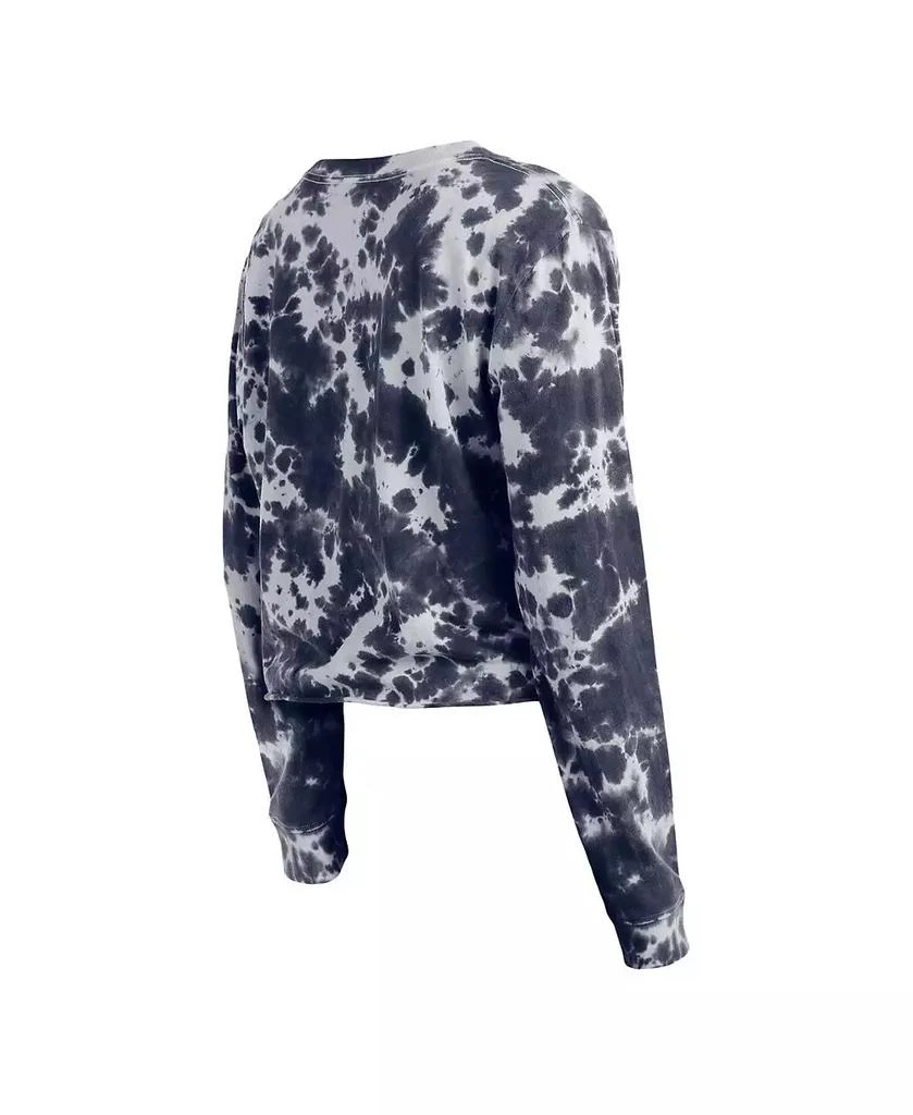 New Era Women's Navy Washington Nationals Tie-Dye Cropped Long Sleeve T-shirt 4