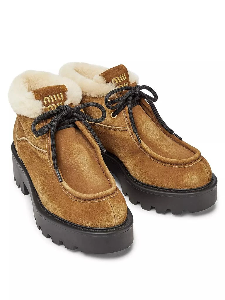 Miu Miu Shearling Wallaby Leather Booties 4
