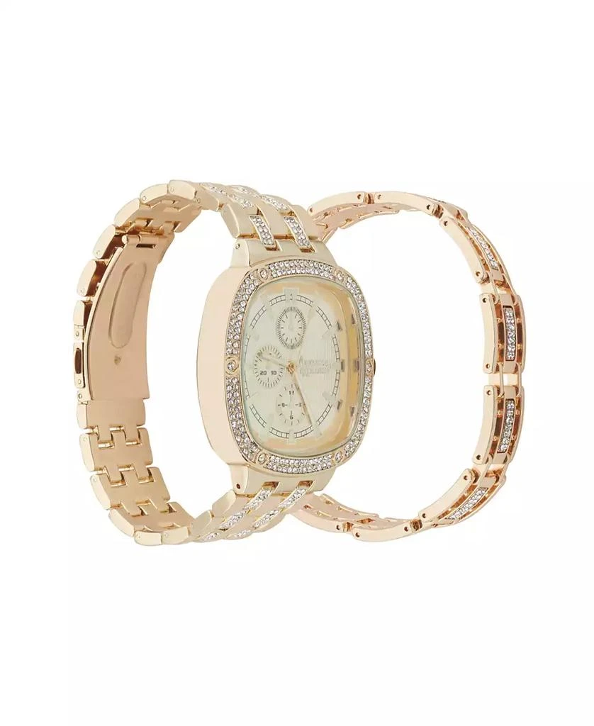 American Exchange Men's Crystal Bracelet Watch 46mm Gift Set 4