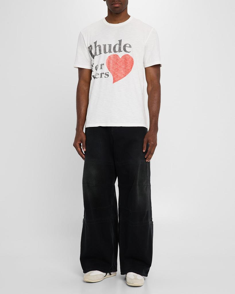 Rhude Men's Lovers Cotton Slub Graphic T-Shirt