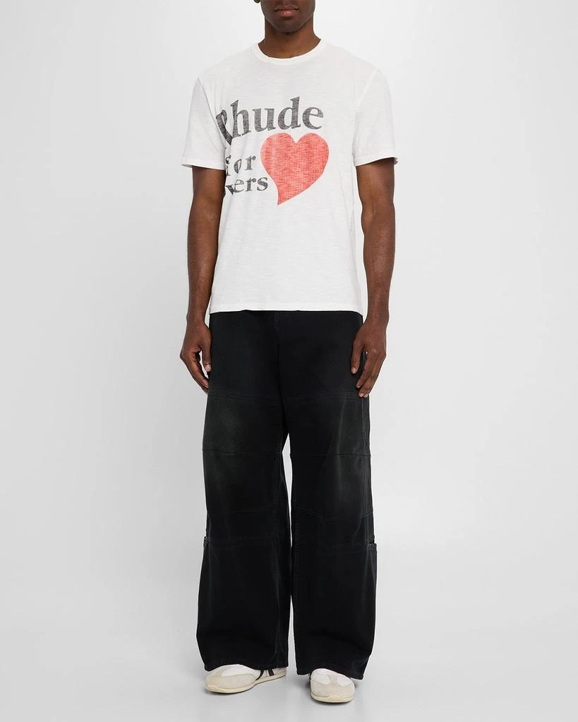 Rhude Men's Lovers Cotton Slub Graphic T-Shirt 2