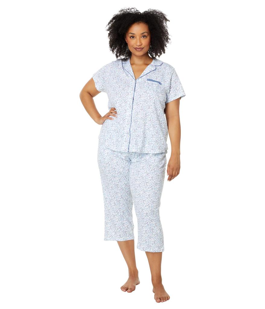 Karen Neuburger Plus Short Sleeve Girlfriend Capri PJ Set