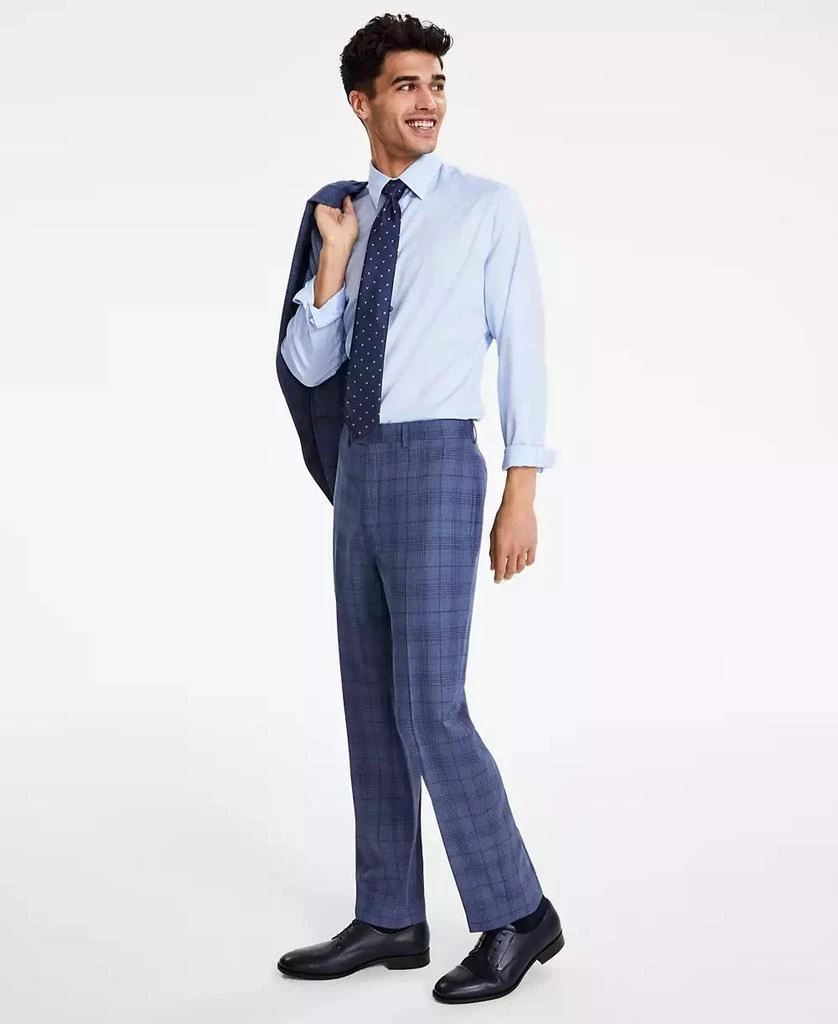 Calvin Klein Men's Slim-Fit Wool Blend Stretch Plaid Suit Separate Pants 1