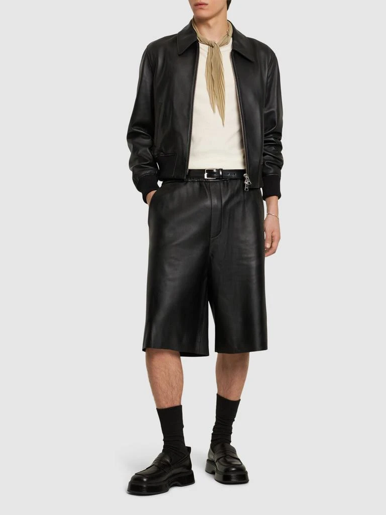 AMI PARIS Adc Leather Shorts 1