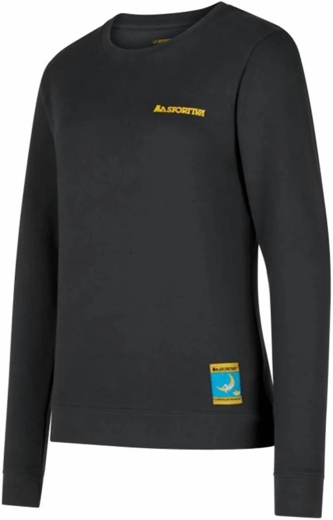 La Sportiva Men
s Climbing On The Moon Sweatshirt In Carbon/giallo