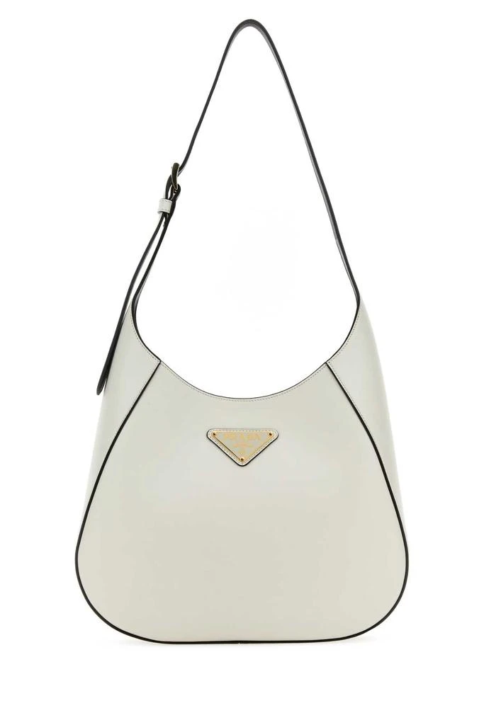 Prada WHITE LEATHER SHOULDER BAG 1