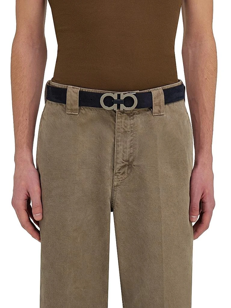 Salvatore Ferragamo Gancini Adjustable Leather Belt 2