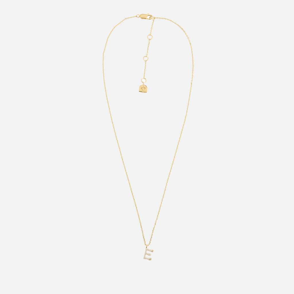 ASTRID & MIYU Astrid & Miyu Initial Pavé 18K Gold-Plated Necklace