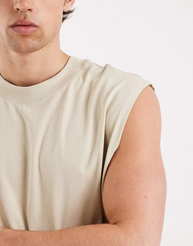 ASOS ASOS DESIGN Essentials oversized tank in stone 5