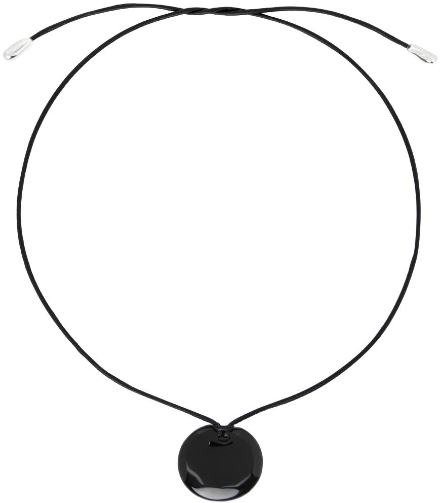 Sophie Buhai Black Small Full Moon Pendant Necklace