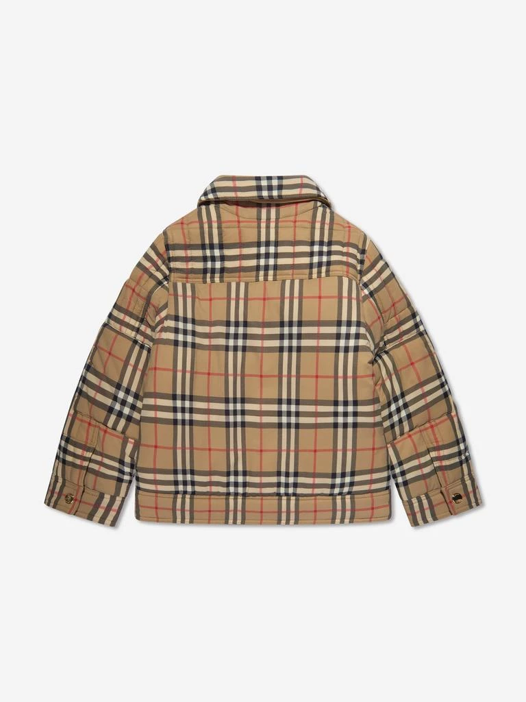 Burberry Kids Burberry Boys Gideon Check Short Jacket in Beige 2