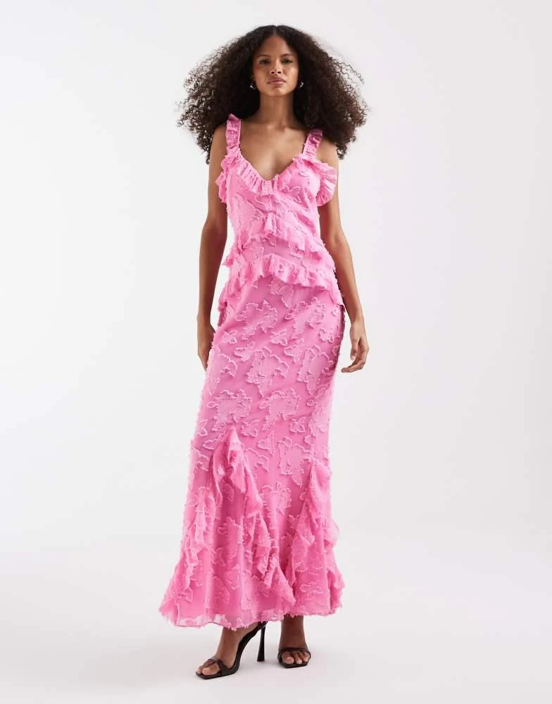 shoshanna raven cap-sleeve floral lace a-line maxi dress Raven Dress
