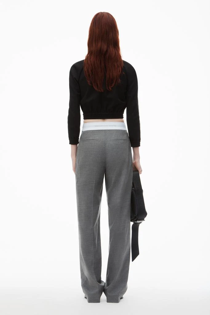 Alexander Wang High-Waist Pleated Pant with Logo Elastic 4
