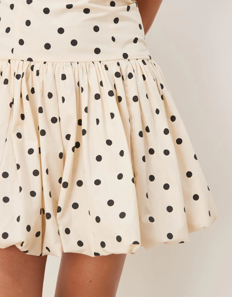 Abercrombie & Fitch Abercrombie & Fitch strapless bubble mini dress in black dot 3