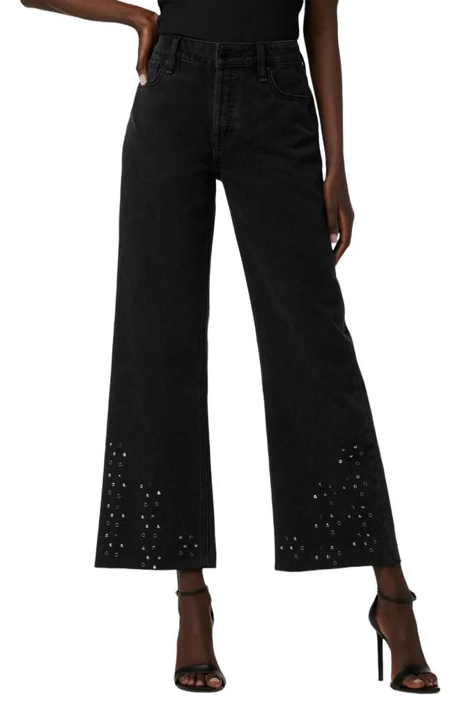 Hudson Rosie Ankle Jean With Grommets In Black Glitter 1
