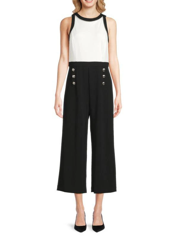 Shop Two-Tone Cropped Jumpsuit on Sale at BeyondStyle – Get 69