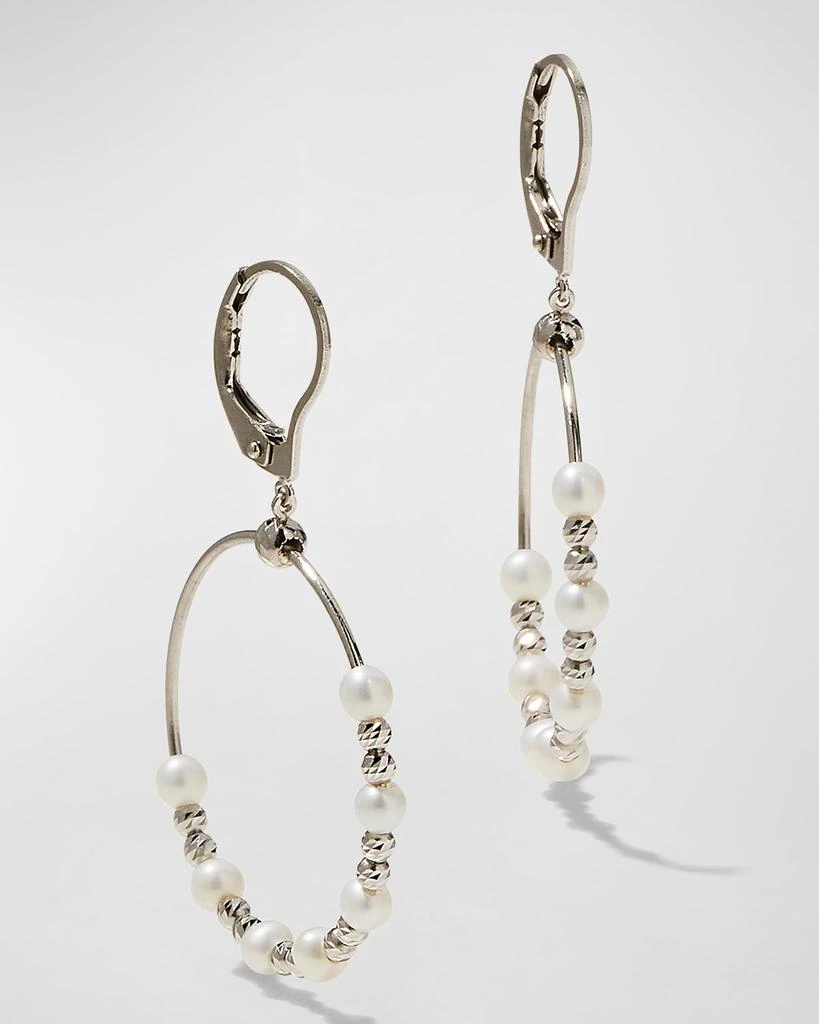 Platinum Born Platinum Pearl Hoop Earrings 1