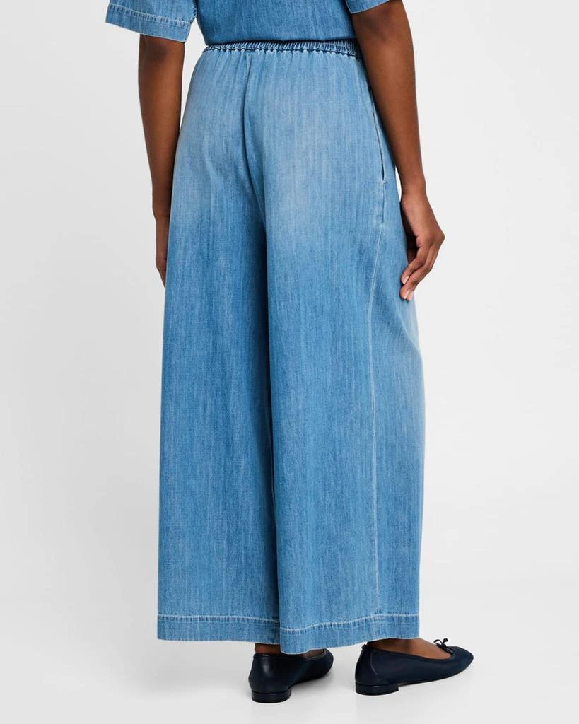 FABIANA FILIPPI Pleated Wide-Leg Cotton Chambray Trousers 3