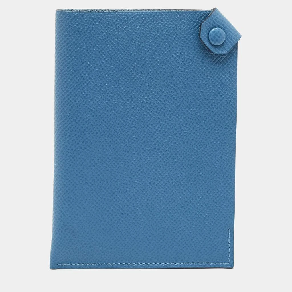 Hermes Hermes Bleu Agate Epsom Leather Tarmac Passport Holder 1