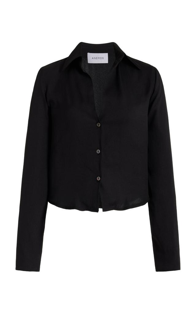 Anemos Anemos - Matte-Crepe Shirt - Black - XL - Moda Operandi