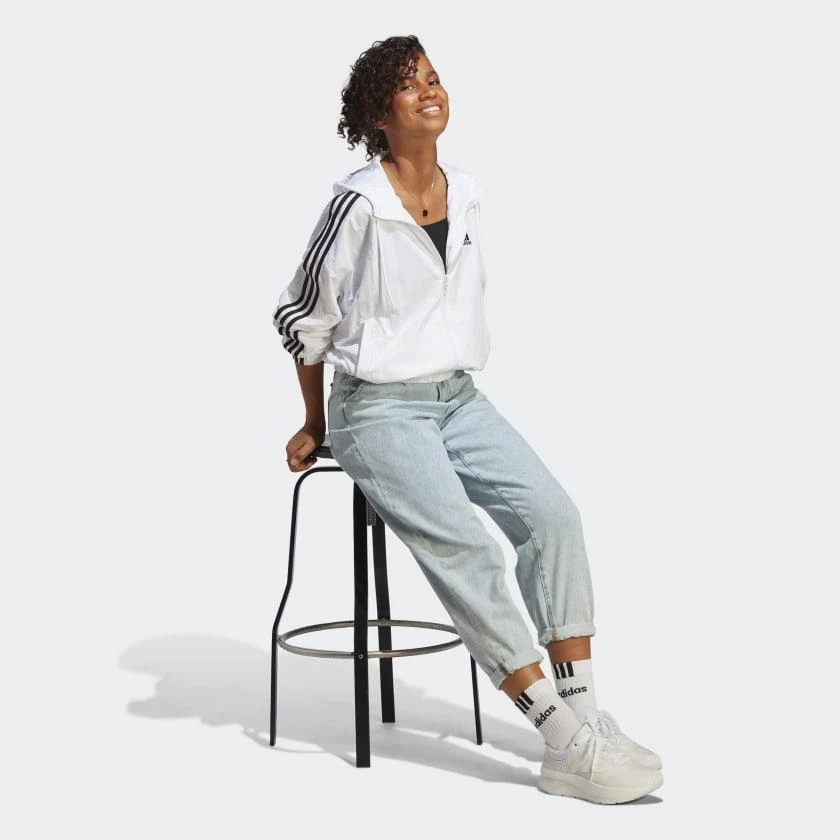 Adidas Women's adidas Essentials 3-Stripes Woven Windbreaker 4