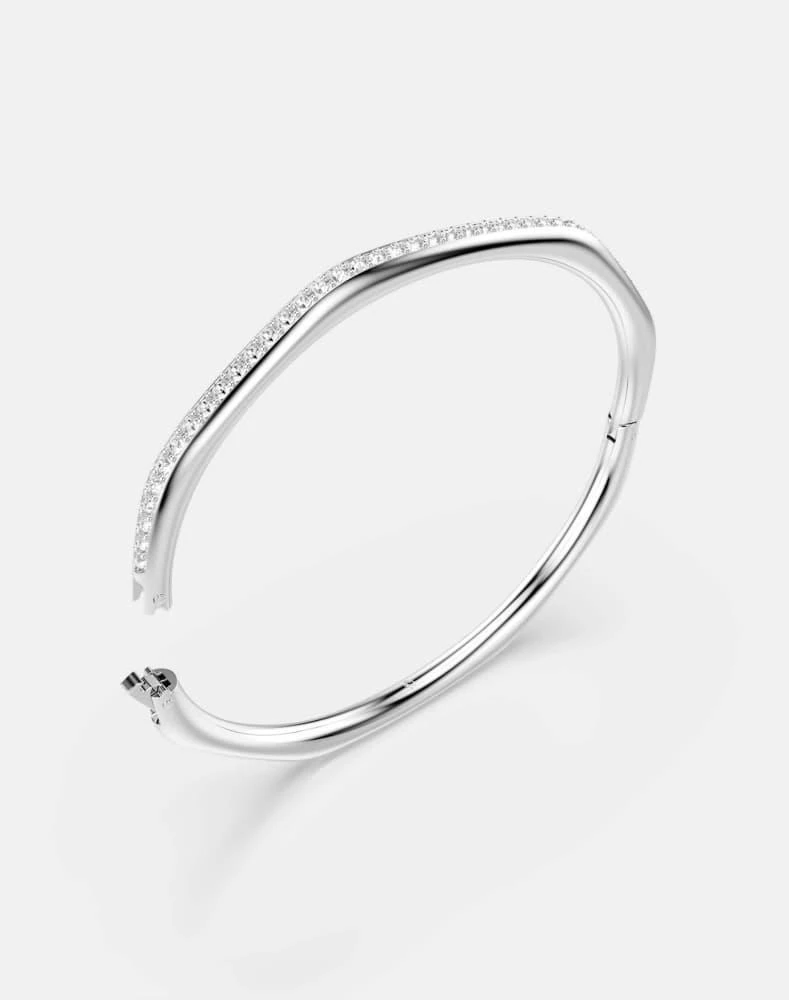 Swarovski Swarovski Dextera bangle, octagon shape, round cut, white, rhodium plated in silver tone 2
