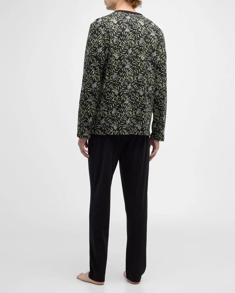 HOM Men's Koala-Print Long Pajama Set 4