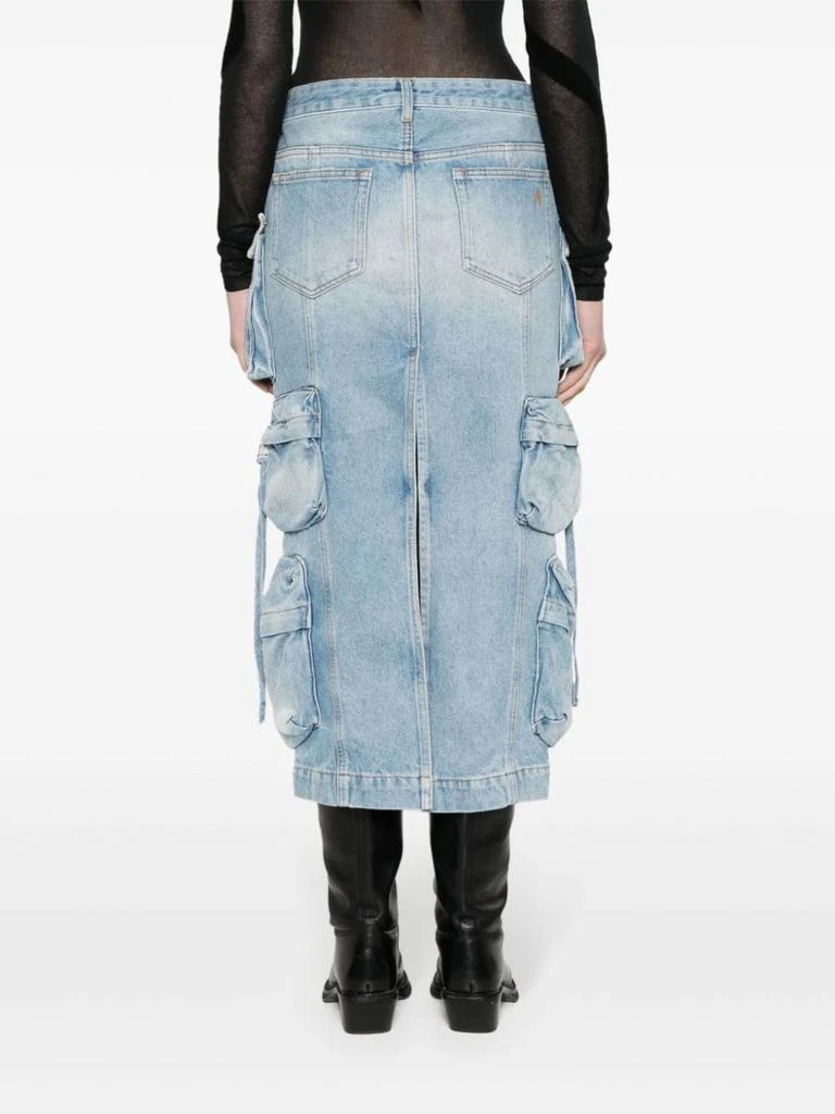 The Attico THE ATTICO - Denim Cargo Midi Skirt 3