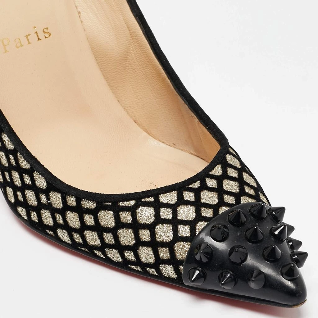Christian Louboutin Christian Louboutin Black/Gold Glitter and Patent Leather Geo Pumps Size 36 7