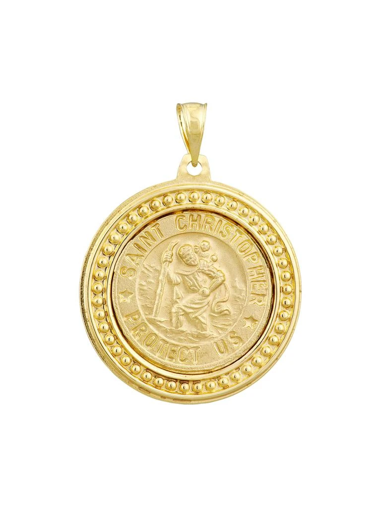 Saks Fifth Avenue 14K Yellow Gold Framed Saint Christopher Medal Pendant