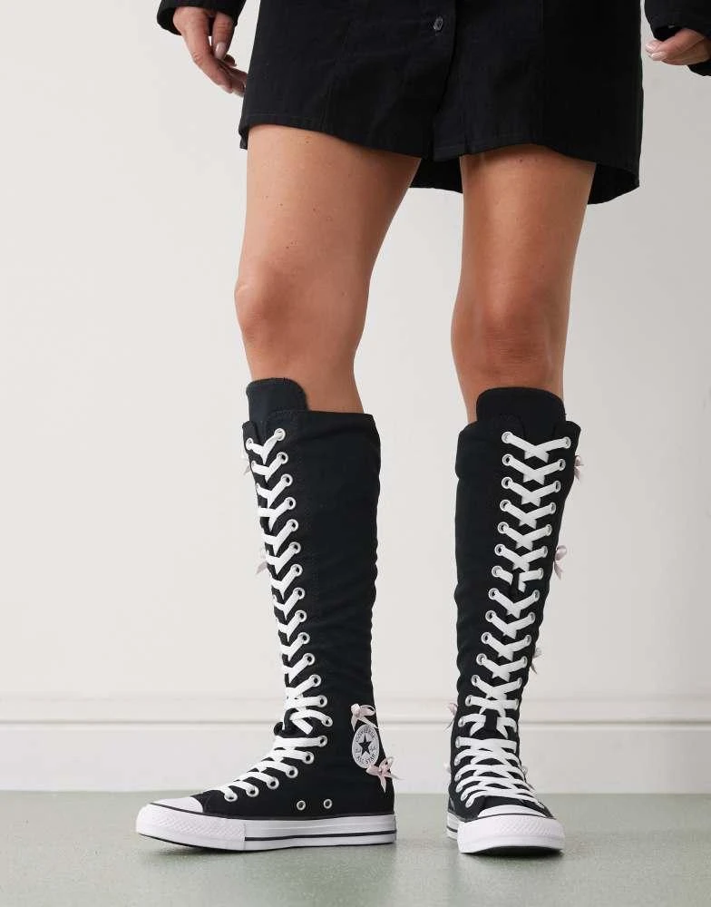 Converse Converse Chuck Taylor All Star Knee Hi trainers in black with bows 4