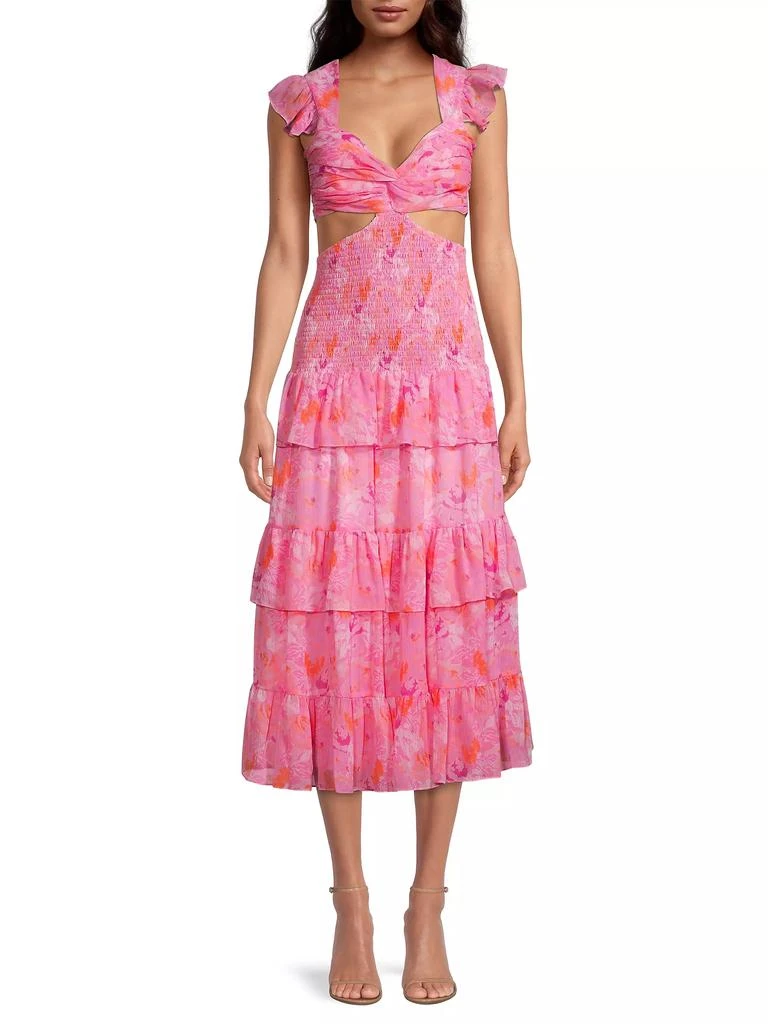 Likely Neely Smocked Cut-Out Midi-Dress 3