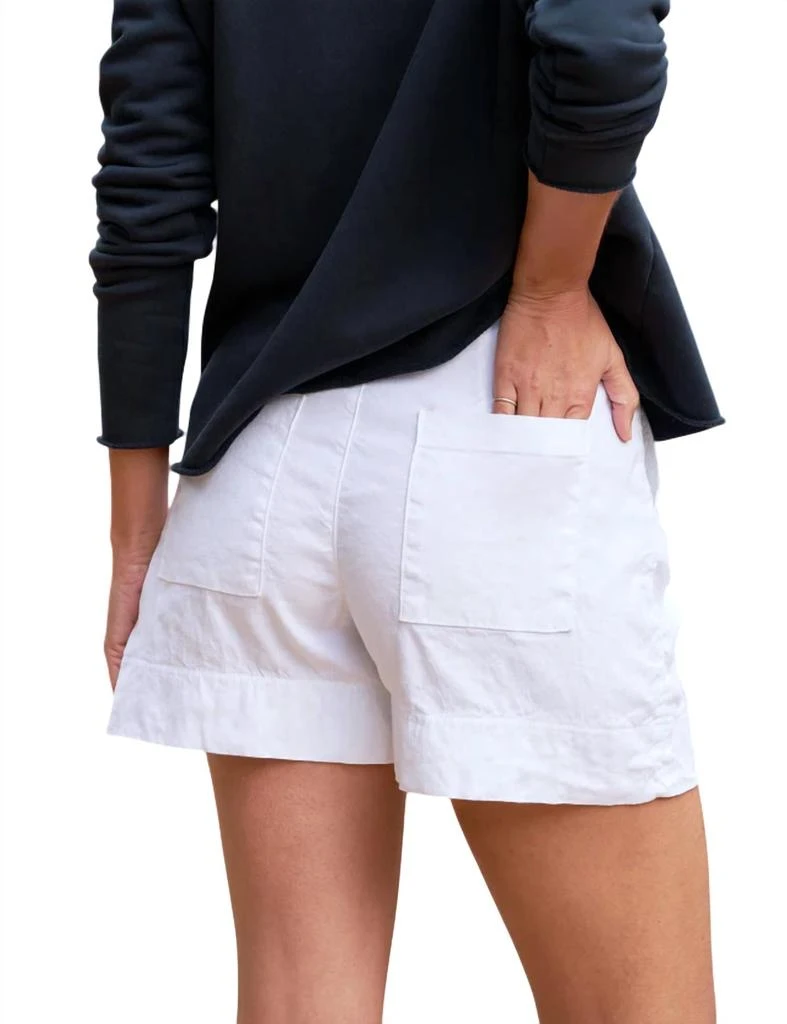 Frank & Eileen Woomen's Walking Short In White Linen 2