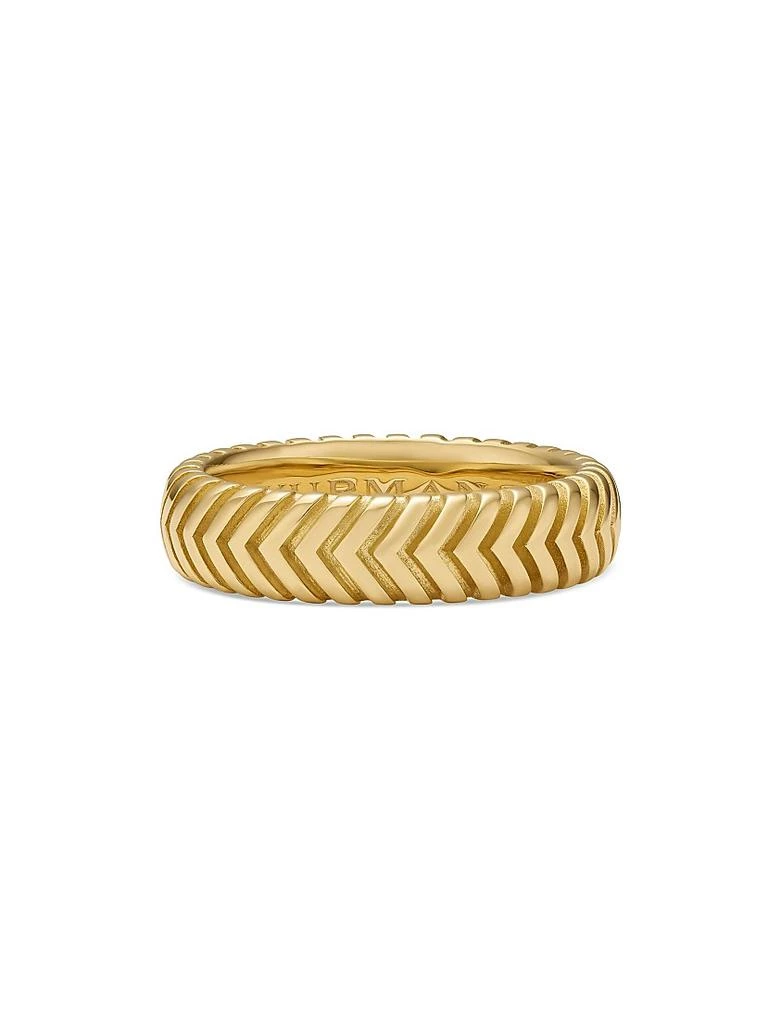 David Yurman Chevron Band Ring in 18K Yellow Gold, 6MM
