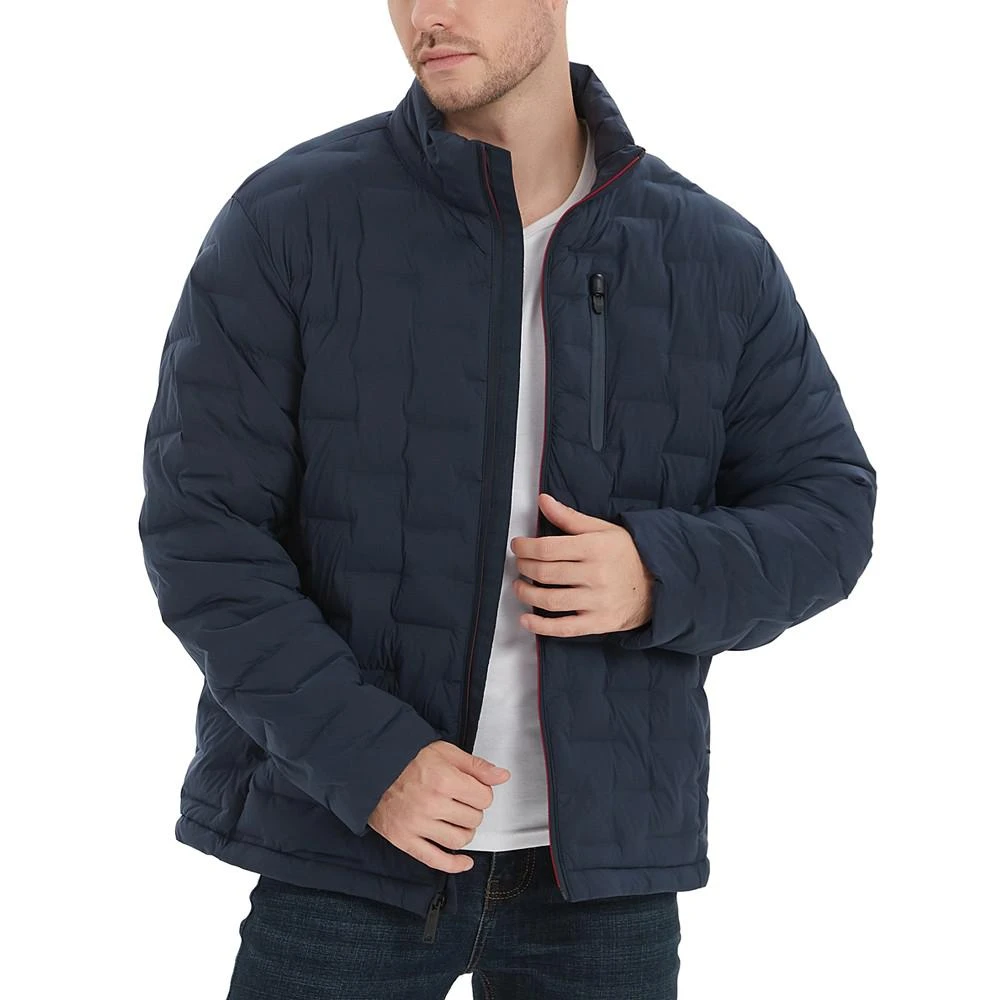 Outdoor United Men's Stretch Seamless Brick Quilted Full-Zip Puffer Jacket 1