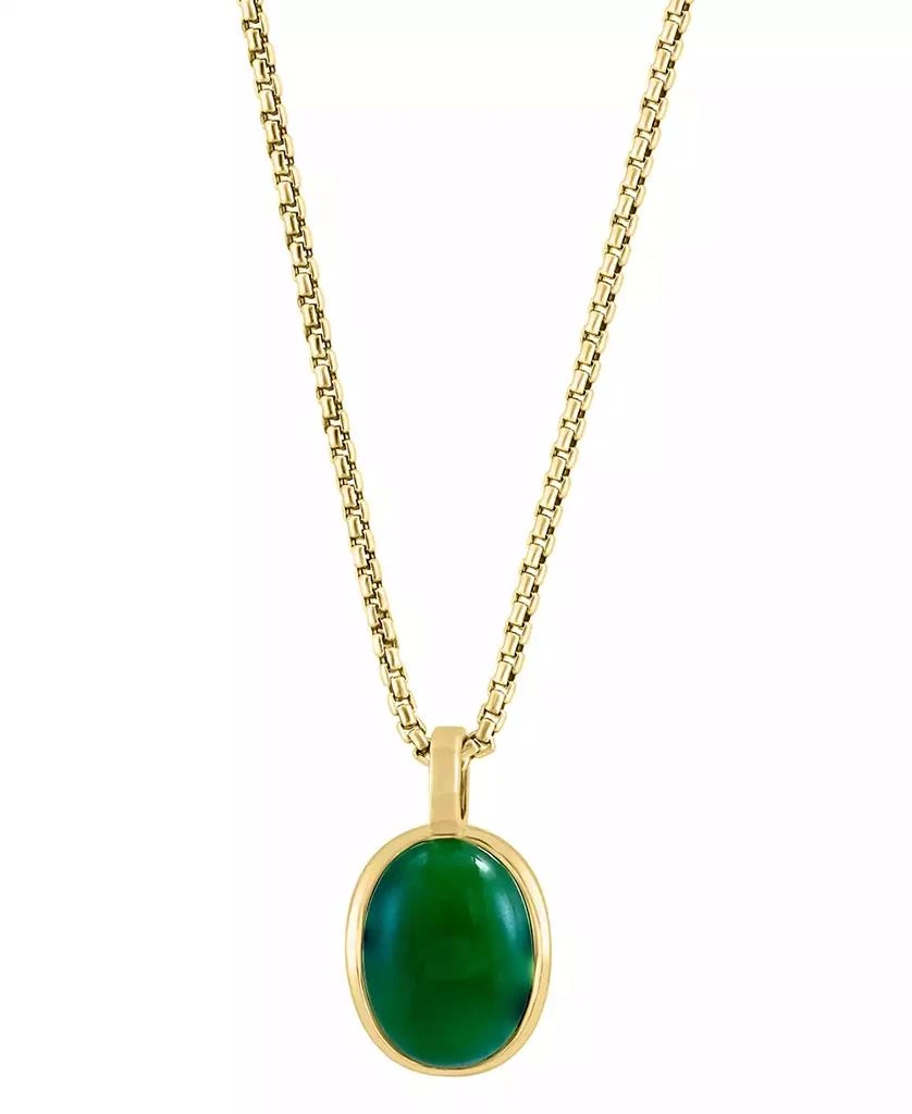 Effy EFFY® Men
s Dyed Jade Oval Cabochon 22" Pendant Necklace in Gold-Plated Silver