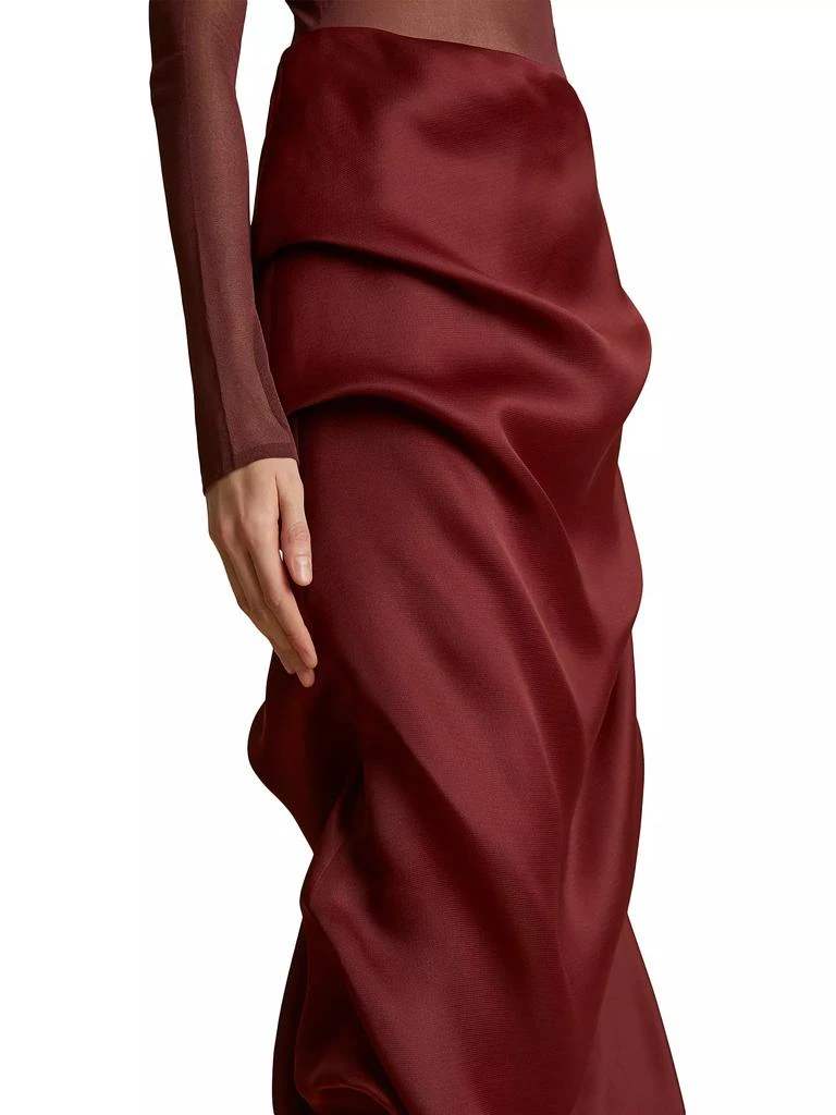 Khaite Olula Silk Ruched Maxi Skirt 6