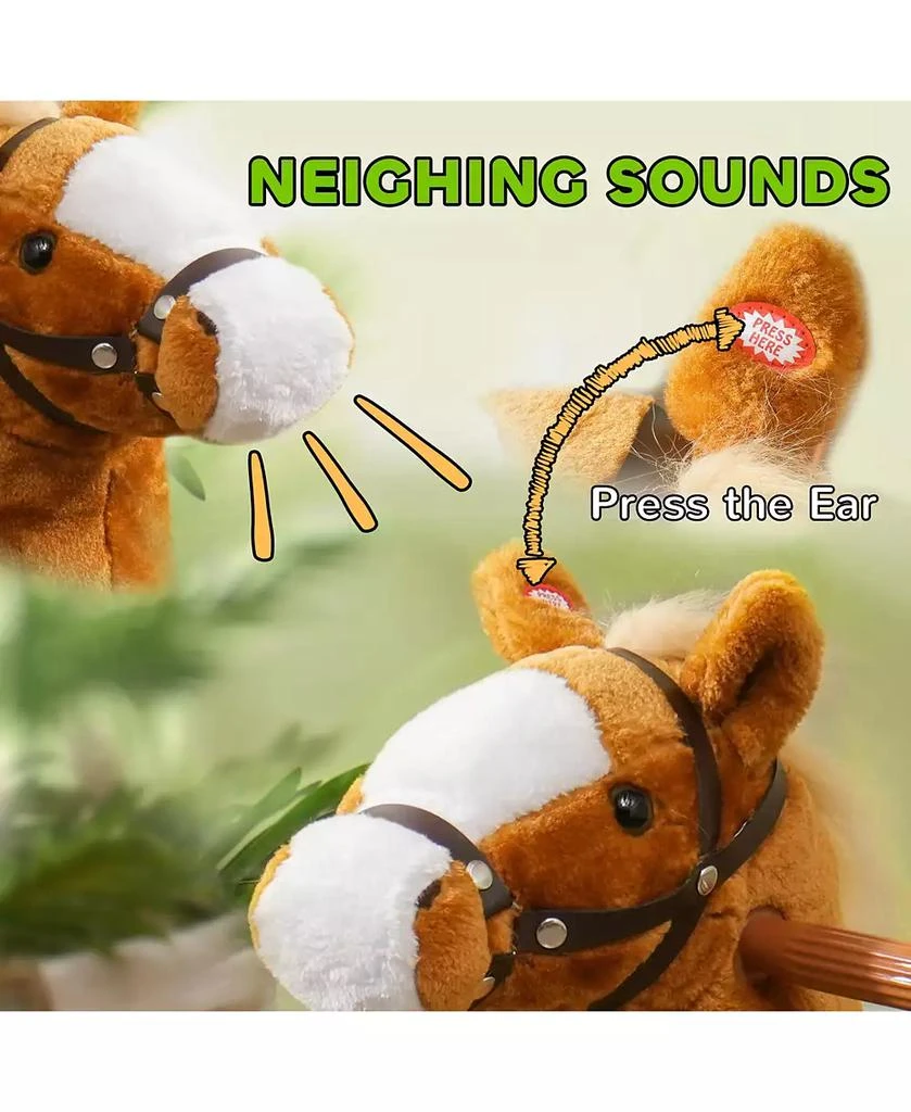 Qaba Ride on Horse, Walking Horse Toy, Kids Plush Riding Pony w/ Wheels 5