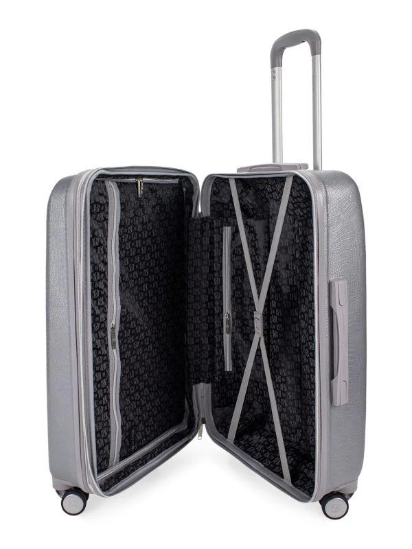Badgley Mischka 3-Piece Snakeskin-Embossed Spinner Suitcase Set 3