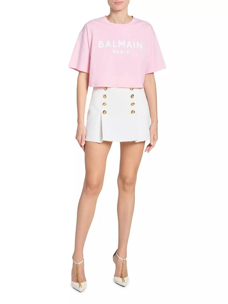 Balmain Logo Crop T-Shirt 2