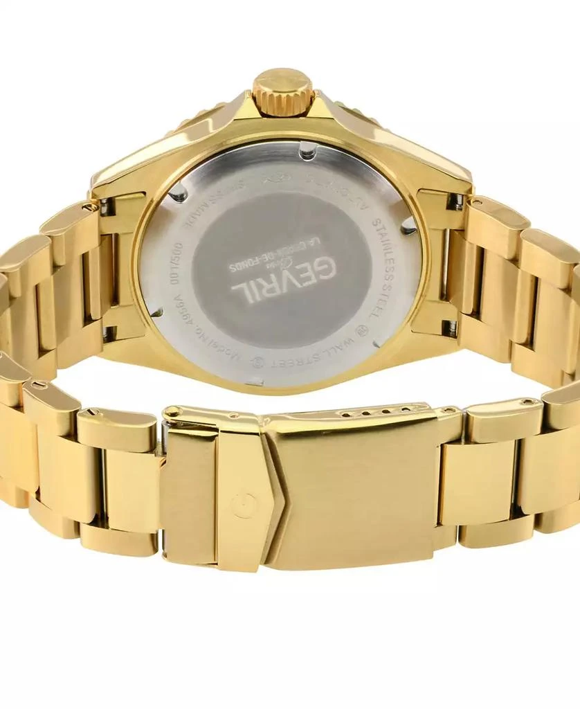 Gevril Men
s Wall Street Swiss Automatic Gold-Tone Stainless Steel Watch 3