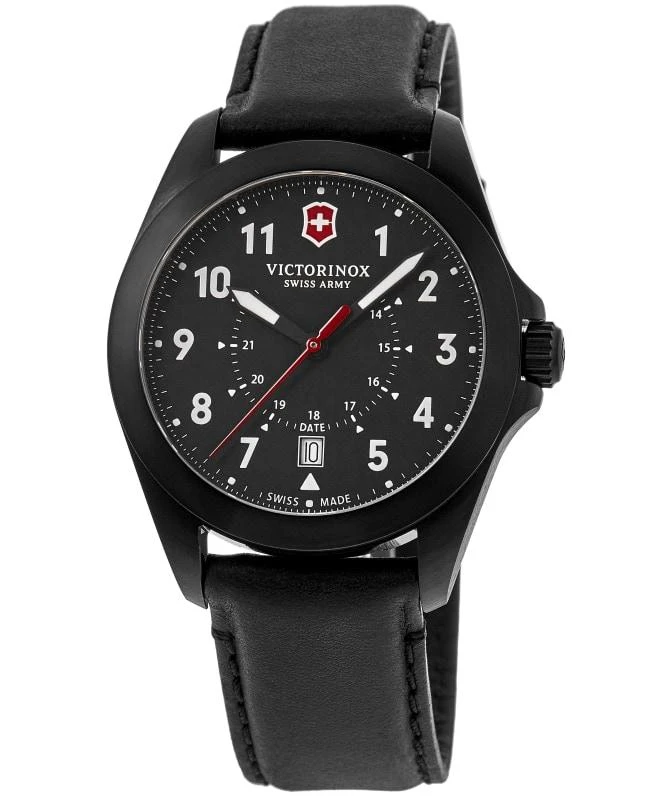 Victorinox Swiss Army Heritage Quartz Black Dial Leather Strap Men's Watch 241970