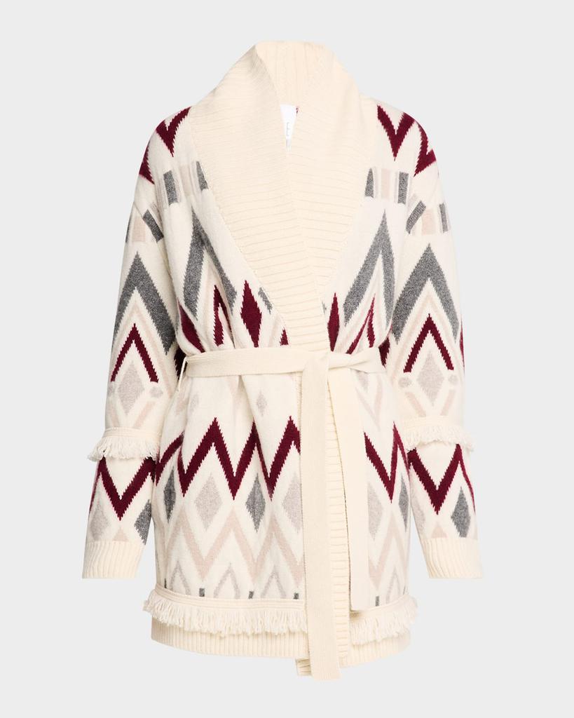 TSE Cashmere Cashmere Diamond Jacquard Intarsia Cardigan