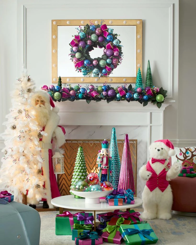 Ditz Designs By The Hen House Joyful Joyful Standing White Diamond Polar Bear, 36" 2