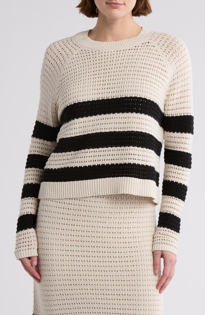 RACHEL Rachel Roy Crochet Stitch Stripe Sweater