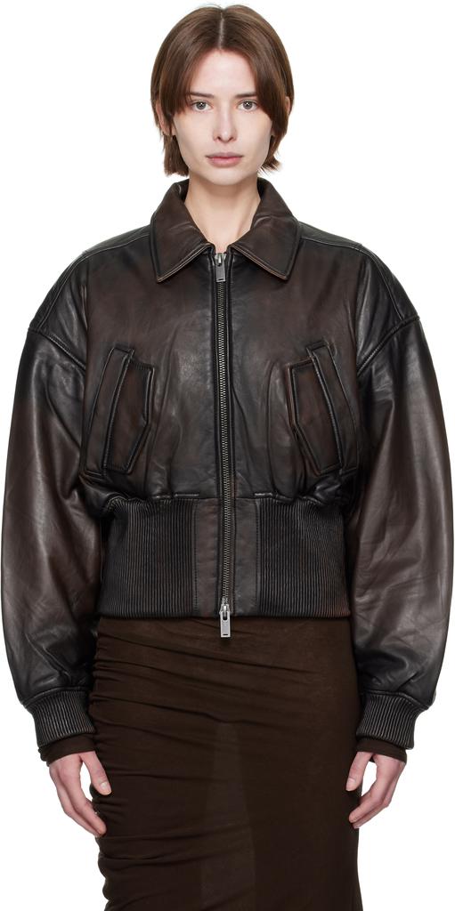 HOLZWEILER Brown Saphra Leather Jacket