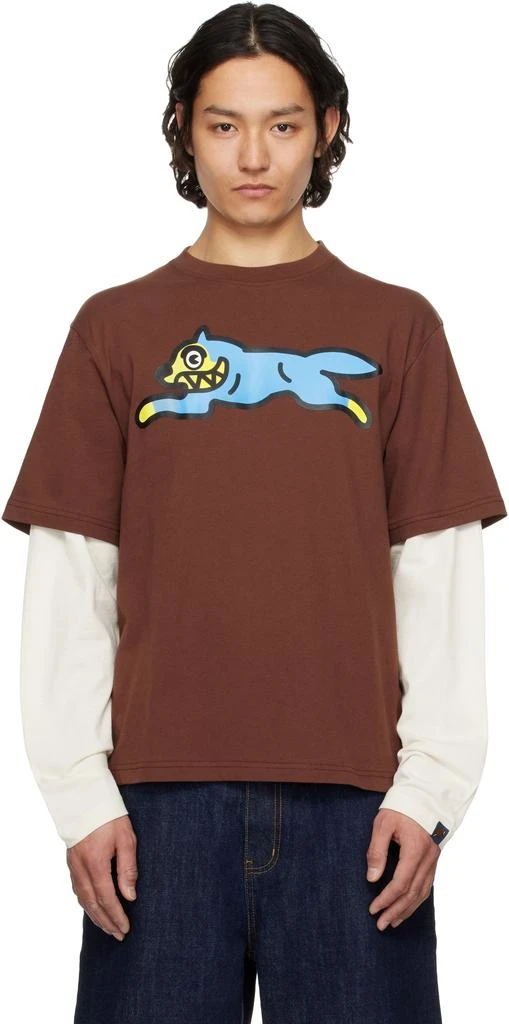 Icecream Brown Running Dog Layered LS T-shirt 1