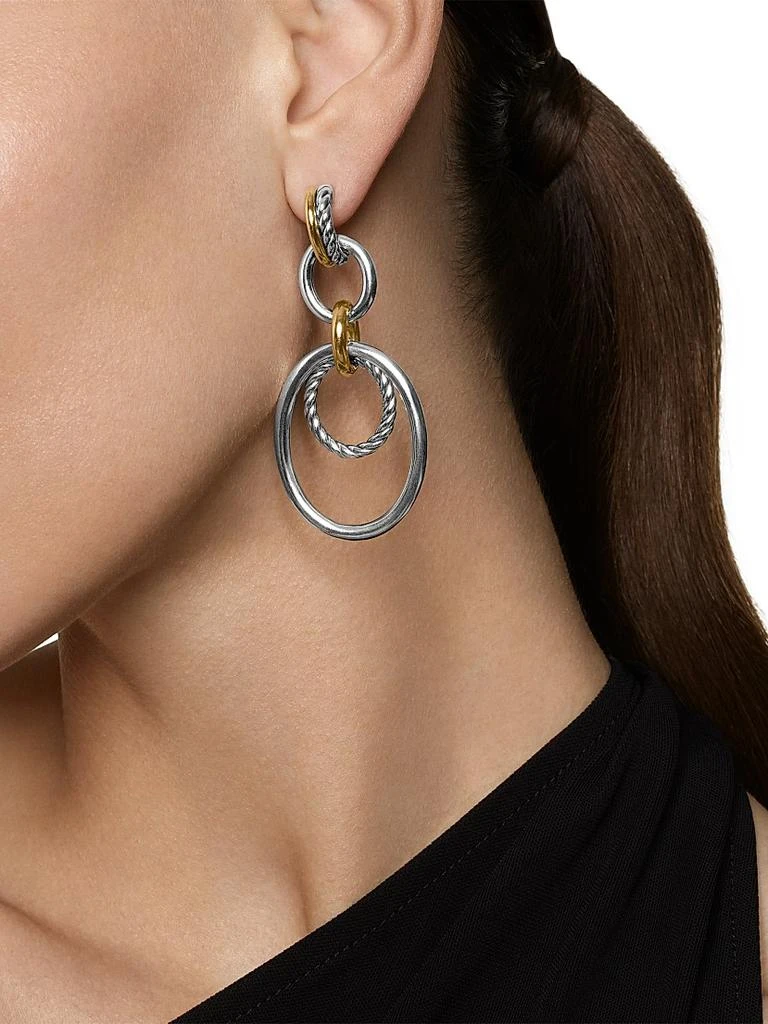 David Yurman DY Mercer Mobile Drop Earrings in Sterling Silver with 18K Yellow Gold, 65.7MM 2
