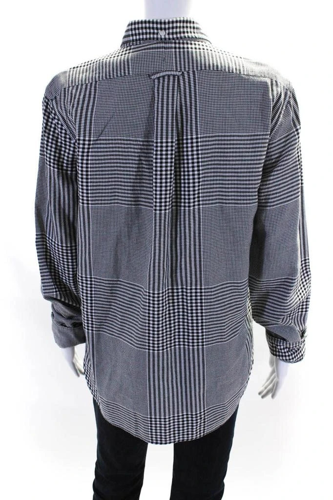 Todd Snyder Todd Snyder Womens Plaid Long Sleeved Button Down Shirt Black White 3